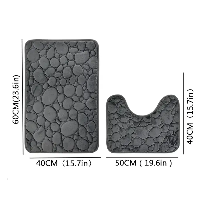 Tapis de sol en velours corail brodé, tapis de salle de bain, tapis absorbant en éponge en forme de 
