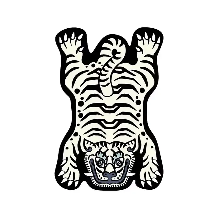 Tapis de chambre anti-ald résistant à l'usure, tapis de salon, motif intéressant de tigre, décoratio