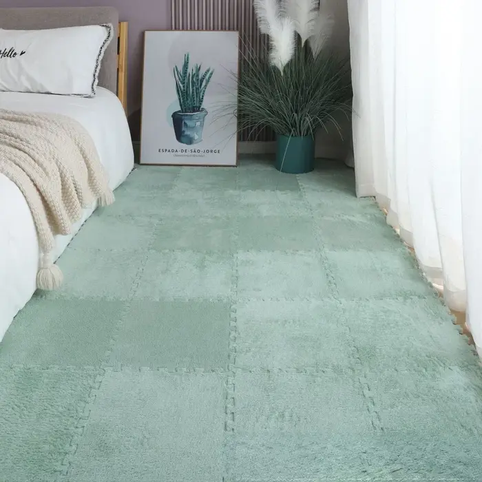 Lea-Tapis en peluche souple pour enfants, tapis de puzzle en polymères, virus chauds, carreaux d'exe