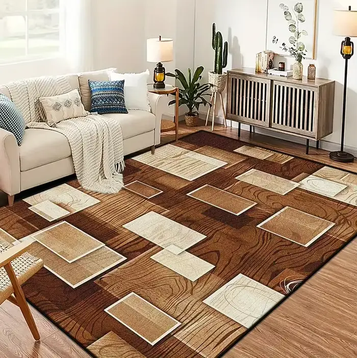 Grand tapis géométrique léger de luxe européen et, pour la maison, le canapé et la Table à thé, inté