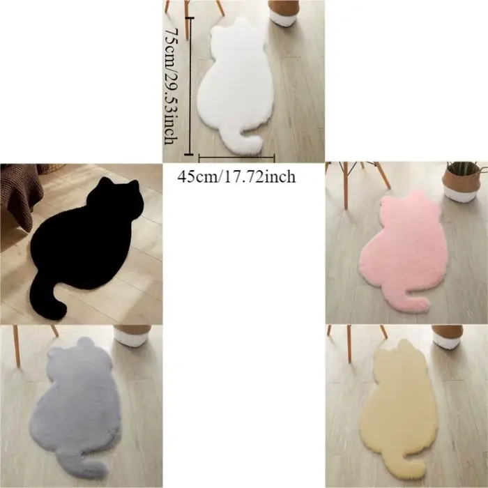Tapis en fausse fourrure de lapin mignon de style dessin animé