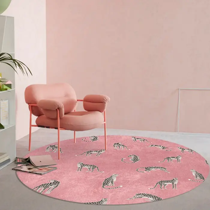 Tapis rond de luxe léger pour décoration de chambre à coucher