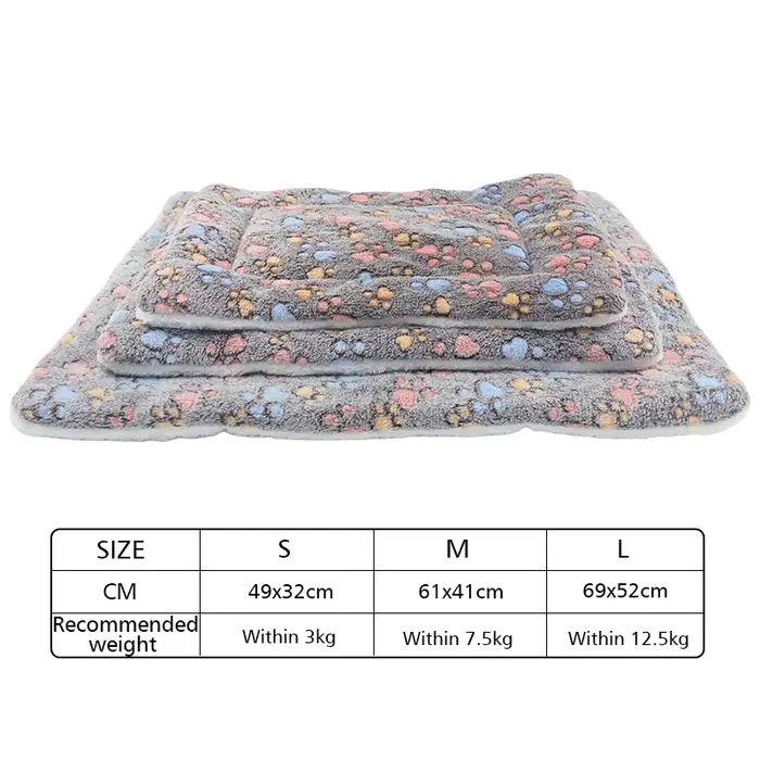 Flanelle Épaissie Chien Lit Mat Doux Pet Tapis de Couchage pour Chiens Chats Hiver Chaud Couverture