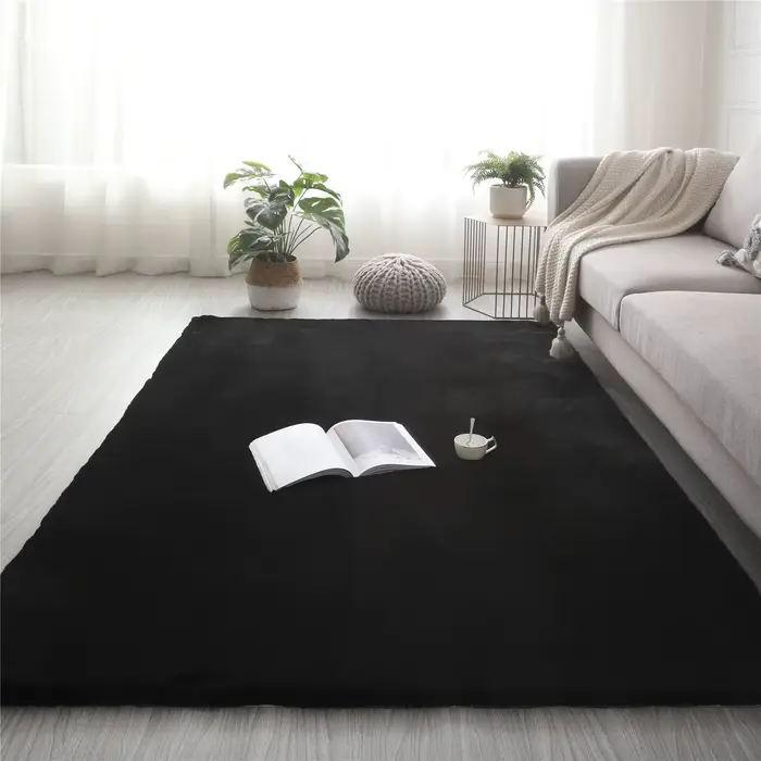Tapis en Fausse Fourrure de Lapin Super Doux