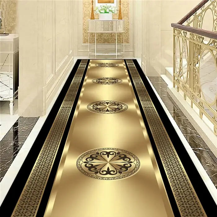 Tapis de couloir Long de luxe doré