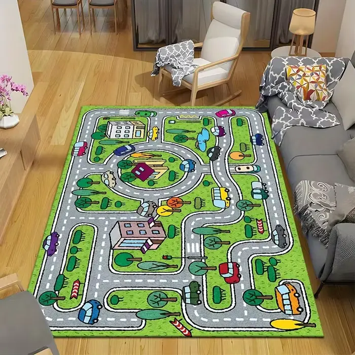 Tapis sur le thème du trafic de la ville d'autoroute pour enfants