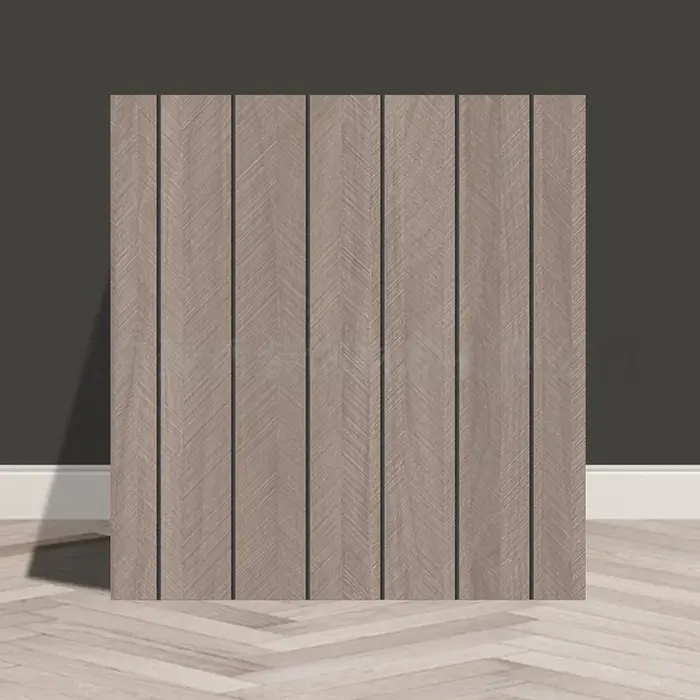 Panneaux muraux acoustiques en PVC couleur bois, panneaux muraux en bois autocollants, panneaux en b