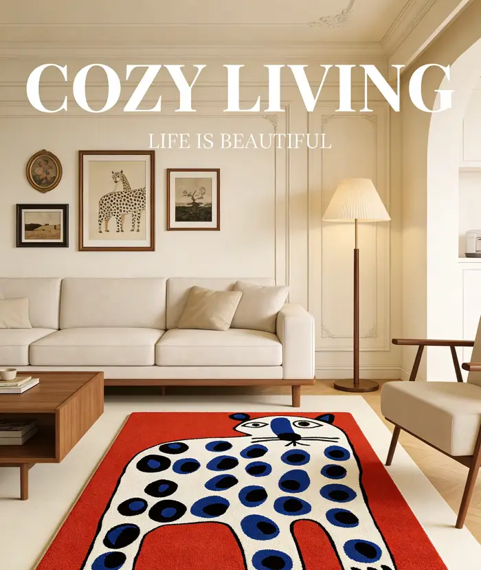 Tapis modernes abstraits à motifs animaliers pour chambre à coucher