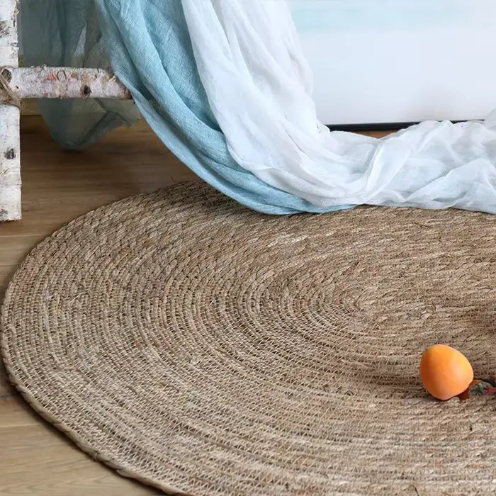 Tapis ovale en jute tissé