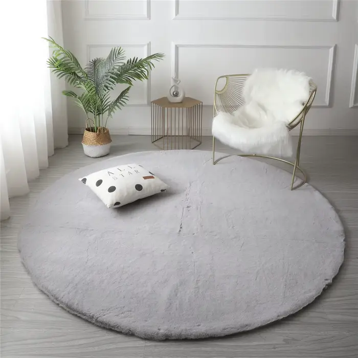 Tapis en fausse fourrure de lapin ultra doux pour salon