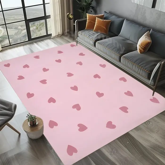 Tapis Sweet Heart, motif romantique rose amour