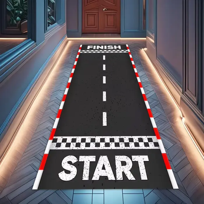 Tapis moderne Road Runner pour chambre d'enfant ou décoration de salle de jeux