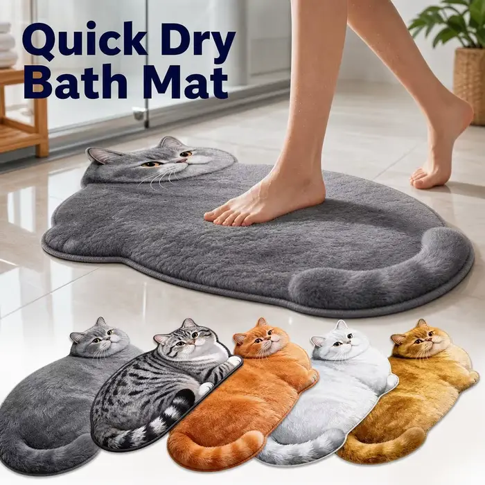Tapis de bain en diatomite en forme de chat mignon