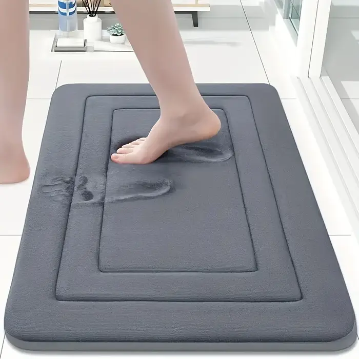 1 tapis de bain en mousse à mémoire de forme |   Tapis antidérapant absorbant Vintage, tapis rectangulaire Durable, tapis sur pied confortable pour salle de bain