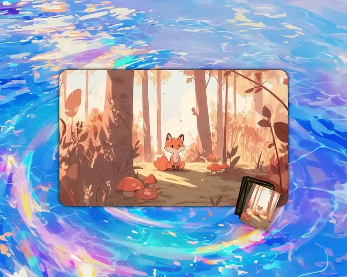 Tapis de jeu mignon renard 24 "x 14" tapis de souris accessoires de bureau tapis de bureau tapis de 
