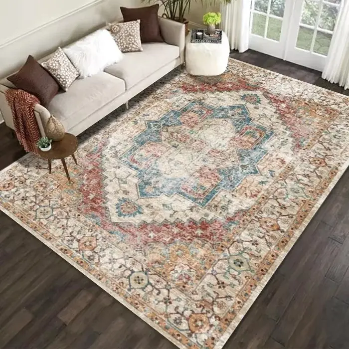 Tapis de Style ethnique rétro pour salon, décoration de chambre à coucher, antidérapant, lavable, pour porche, salle à manger, salon