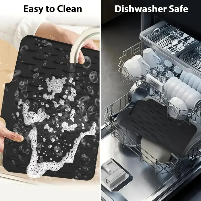 Tapis de drainage en silicone pour cuisine avec design