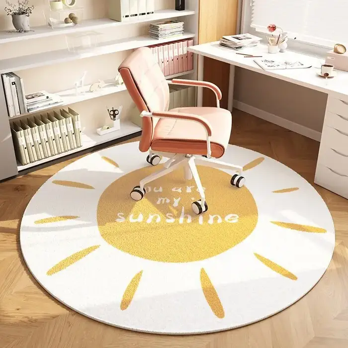 VIKAMA Tapis rond à fleurs fraîches