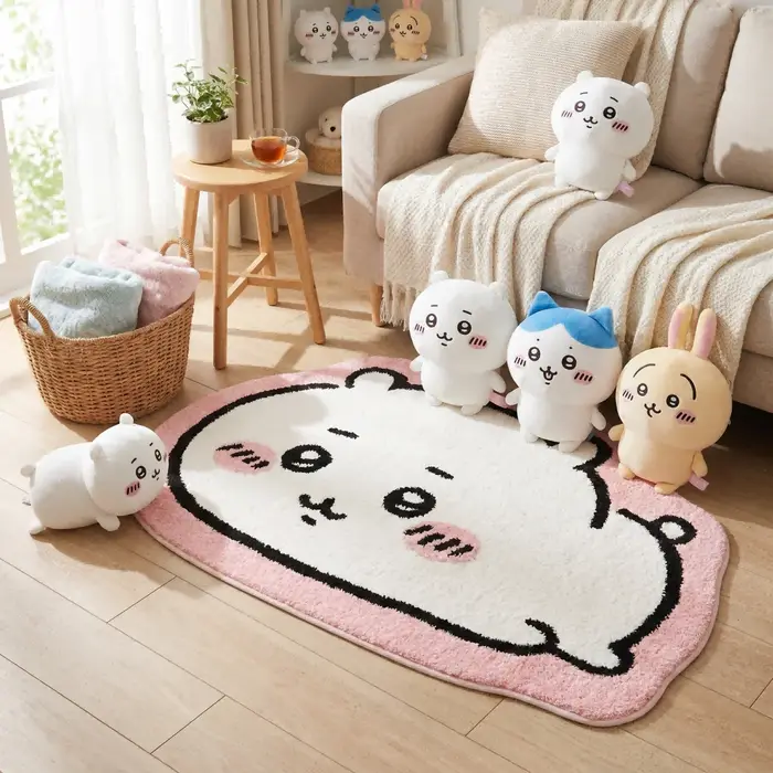 Tapis en peluche Chiikawa Usagi Hachiware
