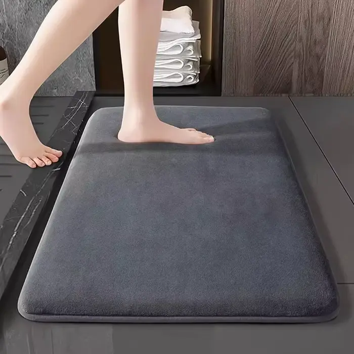 Tapis de salle de bain antidérapant, super absorbant, lavable en machine et réutilisable, durable et