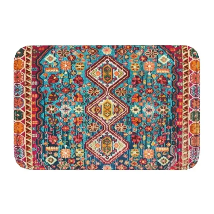 Moroccan Berber Rug Boho Style Front Door Mat Anti-Slip Antique Bohemian Geometric Doormat Floor Bat