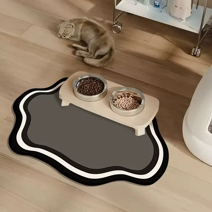 Tapis d'alimentation absorbant pour animaux de compagnie, napperon pour animaux de compagnie à sécha