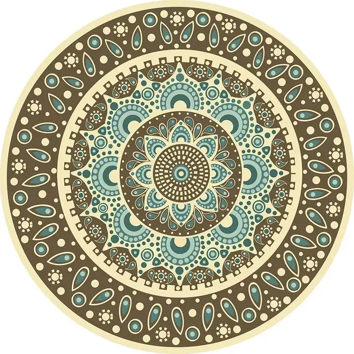 Polymères de sol Ethnic Persian Mandala Round Lea