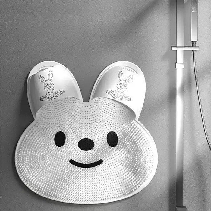 Tapis antidérapant de douche de salle de bain de lapin
