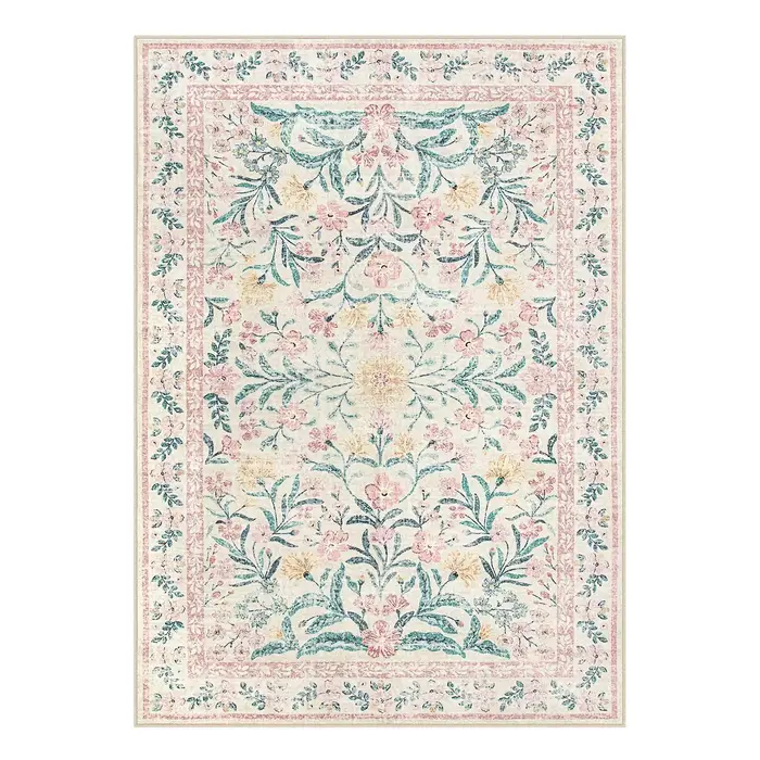 Tapis vert floral moderne de style parisien pour salon