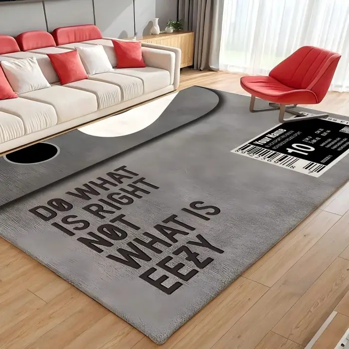 Tapis de Culture pour baskets, Streetwear urbain, typographie, décoration de la maison, ton noir et rouge, pour salon, chambre à coucher