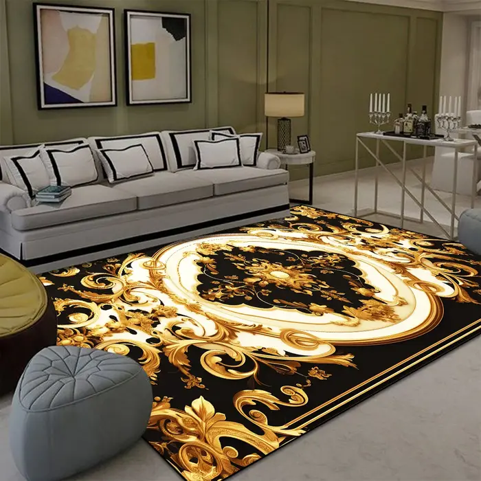 Tapis doré de luxe pour salon