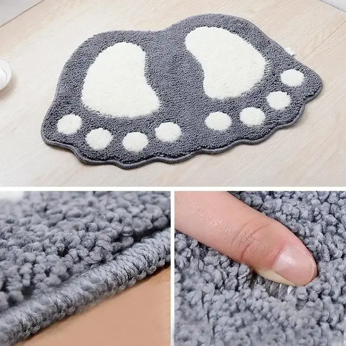 Tapis de bain à gros pieds avec empreintes mignonnes