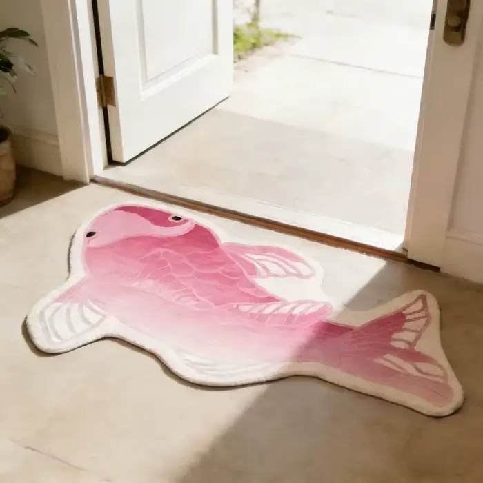 Tapis en forme de carpe Koi porte-bonheur pour salon