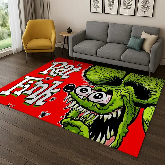 Tapis de sol antidérapant motif Rat Fink