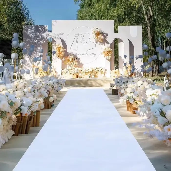 Tapis blanc de couloir intérieur et extérieur