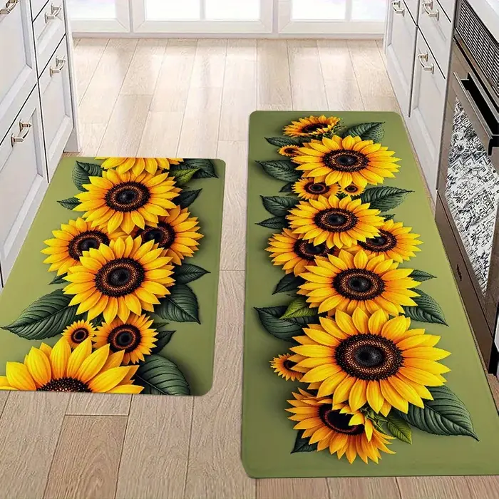 Tapis de sol VIKAMA motif tournesol floral pour l'automne, tapis de salon, tapis de canapé, tapis de cuisine, paillasson d'entrée, tapis de bienvenue