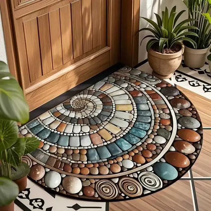 VIKAMA – tapis demi-cercle en pierre Vintage
