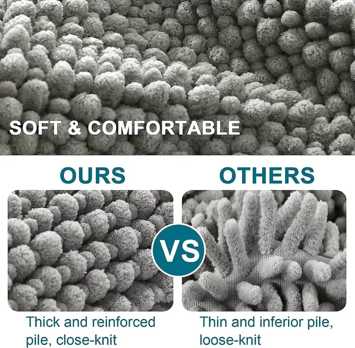 Tapis de salle de bain doux antidérapant en microfibre Super peluche, tapis de salle de bain en chen