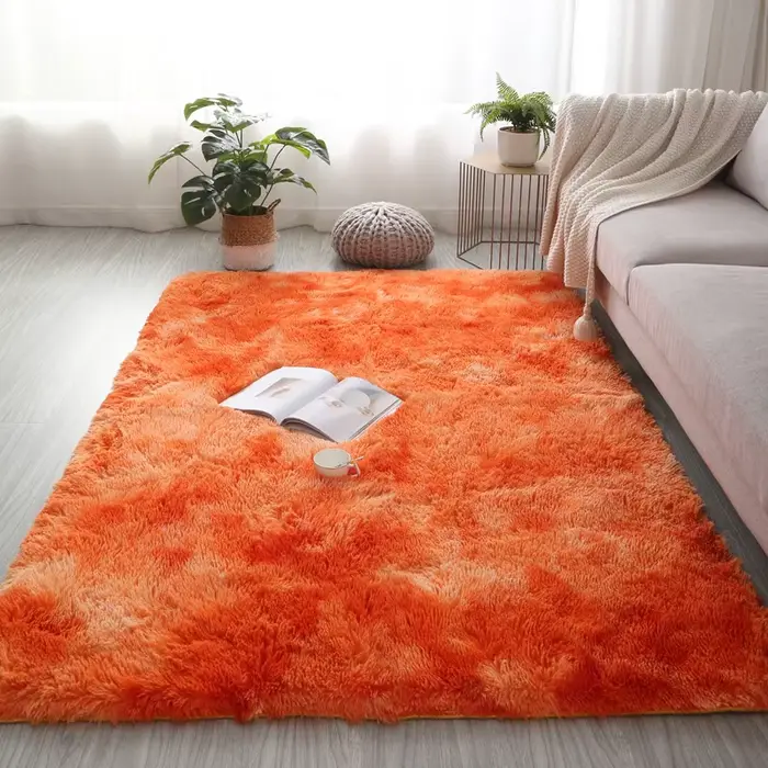 Tapis de zone Orange doux et moelleux