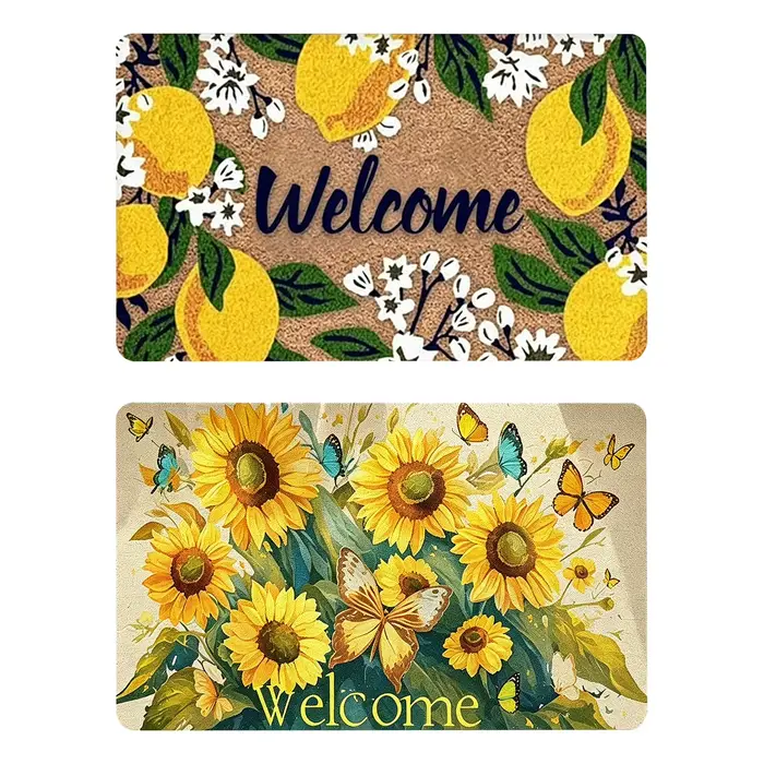 Tapis d'entrée intérieur imprimé citron