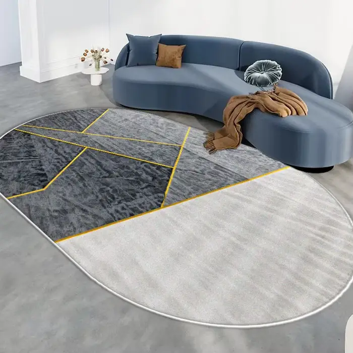 Tapis ovale géométrique nordique