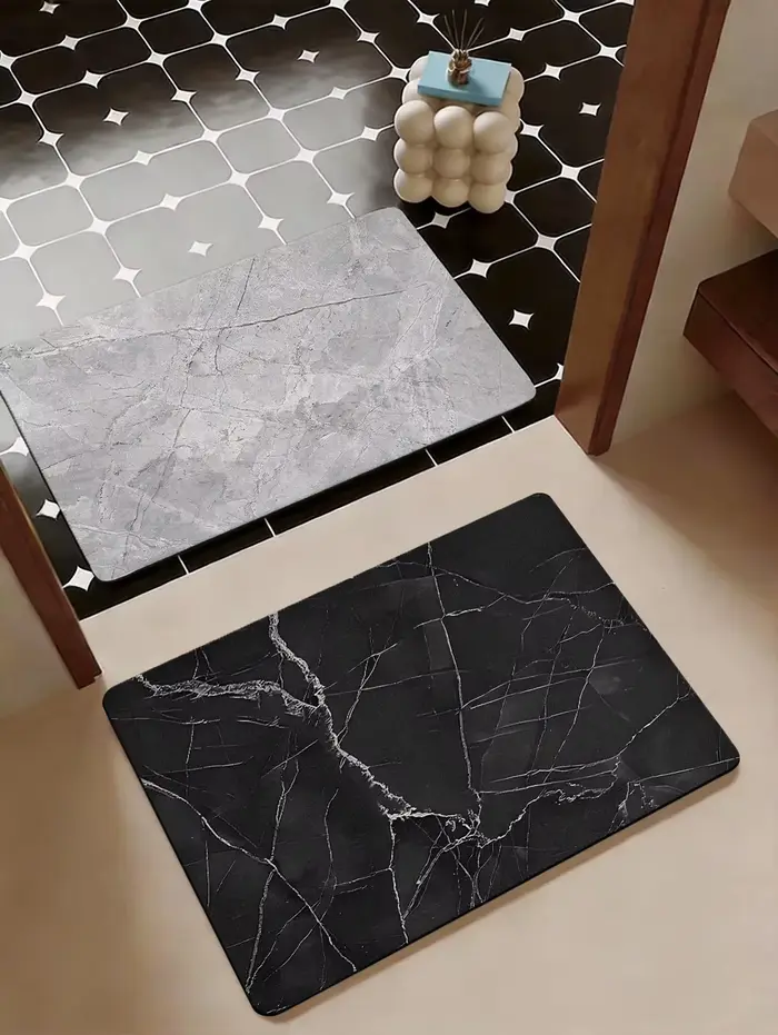 Tapis de bain en diatomite à Texture pierre