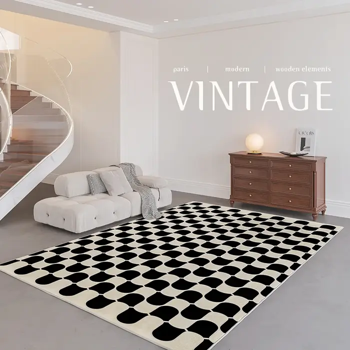 Tapis rétro français pour chambre à coucher