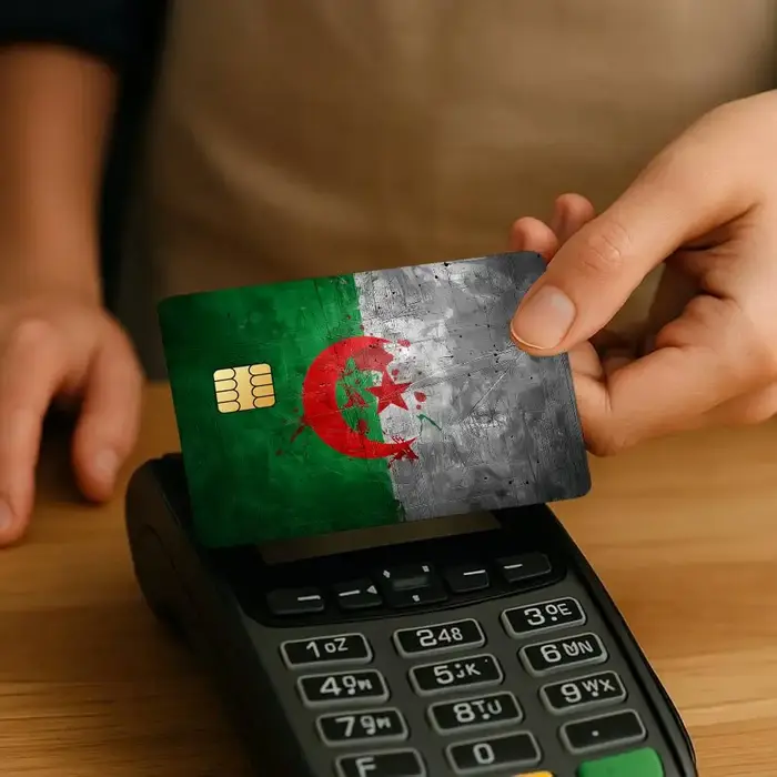 Autocollants de protection pour cartes bancaires et de transport en forme de drapeau de l'Algérie