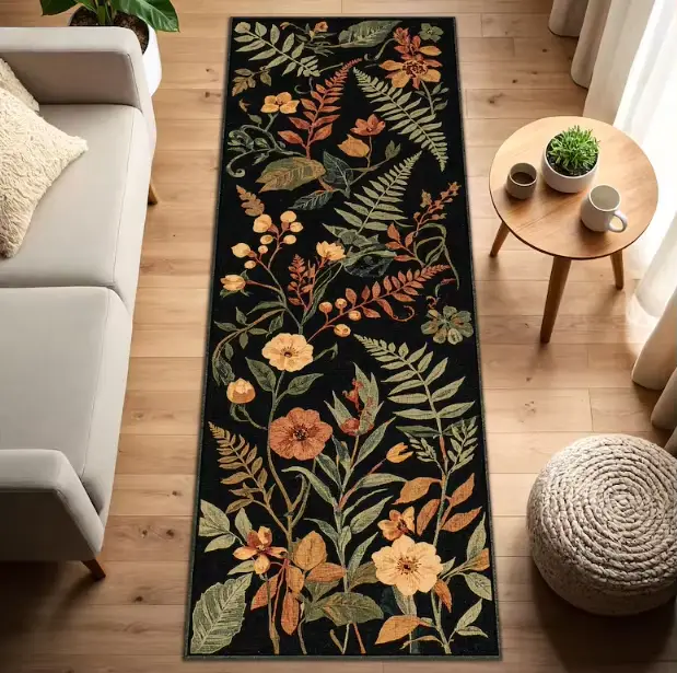 Tapis de couloir en marbre abstrait