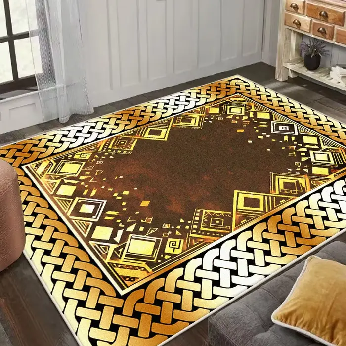 Grand tapis de salon en or noir