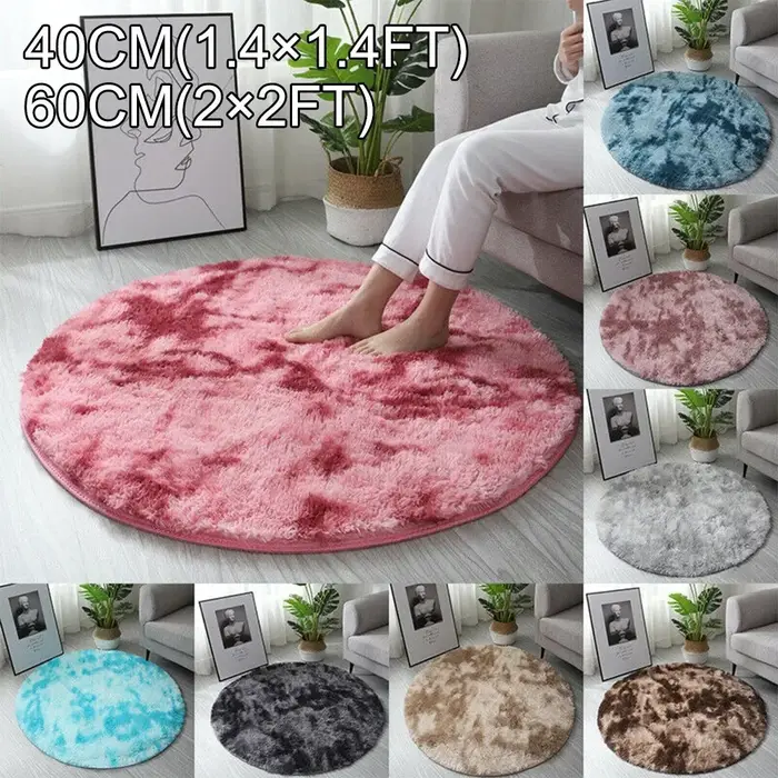 Tapis rond rose 40/60cm