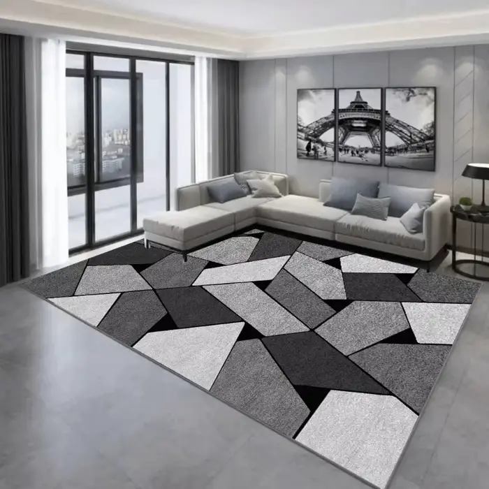 Tapis géométrique nordique pour salon décor de luxe moderne Table de canapé