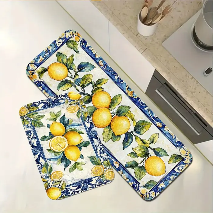 Ensemble de tapis de cuisine VIKAMA Mediterranean French Lemon