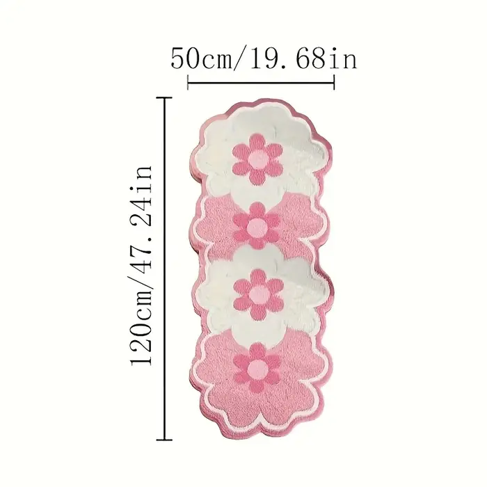 VIKAMA Tapis de chevet en forme de fleur rose